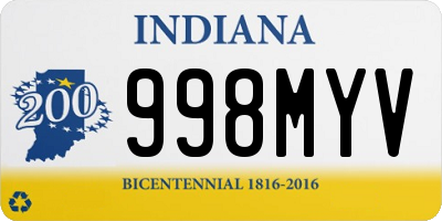 IN license plate 998MYV