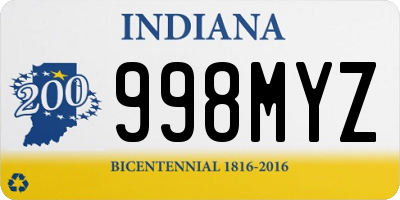 IN license plate 998MYZ