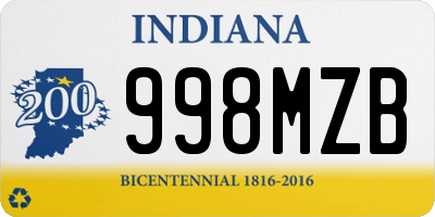 IN license plate 998MZB