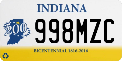 IN license plate 998MZC