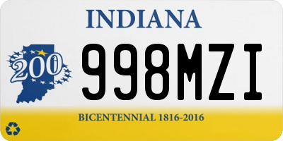 IN license plate 998MZI