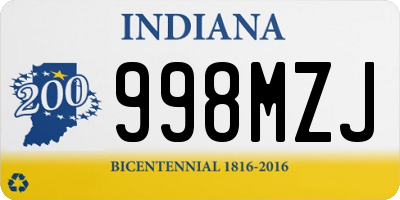 IN license plate 998MZJ