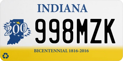 IN license plate 998MZK