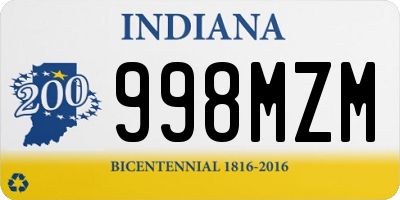 IN license plate 998MZM