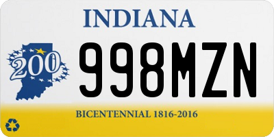 IN license plate 998MZN