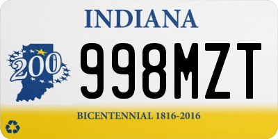 IN license plate 998MZT