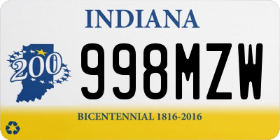 IN license plate 998MZW