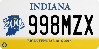 IN license plate 998MZX