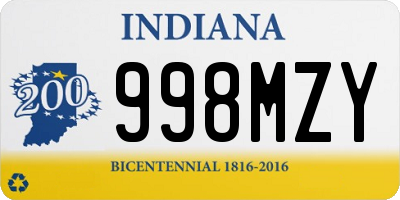 IN license plate 998MZY