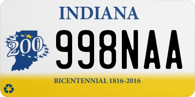 IN license plate 998NAA