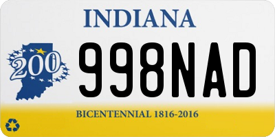 IN license plate 998NAD