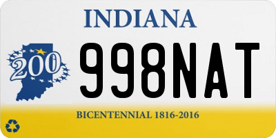 IN license plate 998NAT