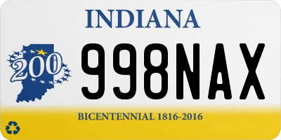 IN license plate 998NAX