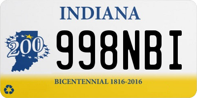 IN license plate 998NBI