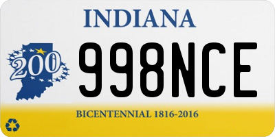 IN license plate 998NCE