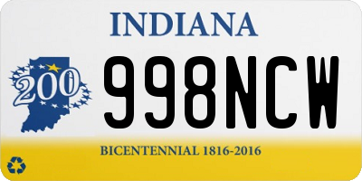 IN license plate 998NCW