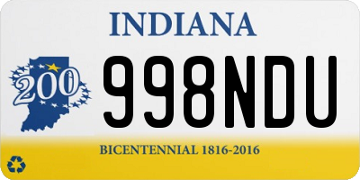 IN license plate 998NDU