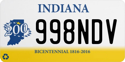 IN license plate 998NDV