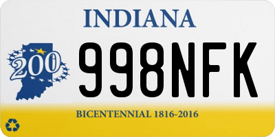 IN license plate 998NFK