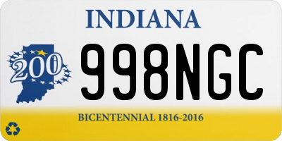 IN license plate 998NGC