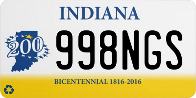 IN license plate 998NGS