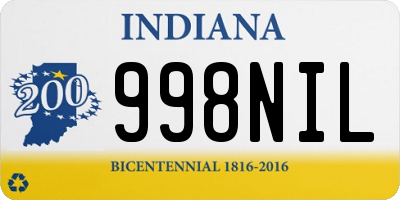 IN license plate 998NIL