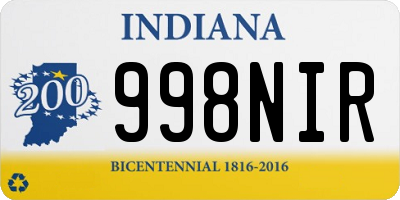 IN license plate 998NIR