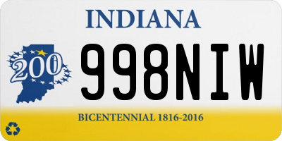 IN license plate 998NIW