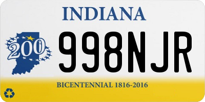 IN license plate 998NJR