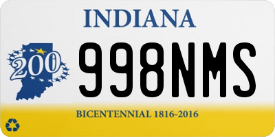 IN license plate 998NMS