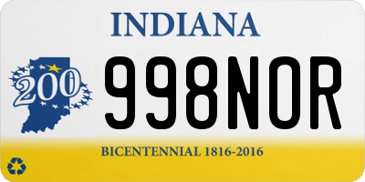 IN license plate 998NOR