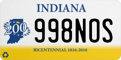 IN license plate 998NOS