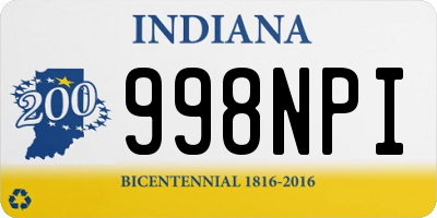 IN license plate 998NPI