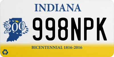 IN license plate 998NPK