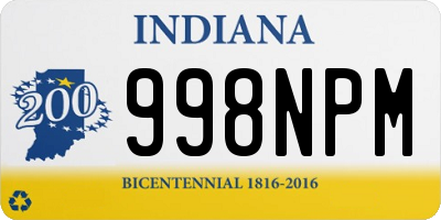 IN license plate 998NPM