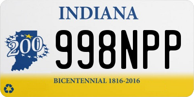 IN license plate 998NPP