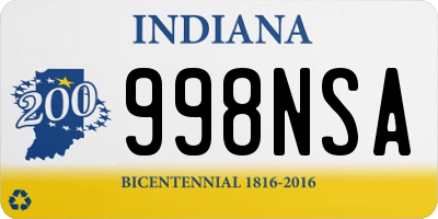 IN license plate 998NSA