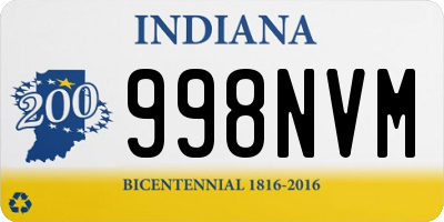 IN license plate 998NVM