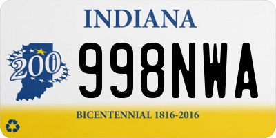 IN license plate 998NWA