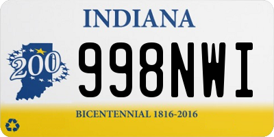 IN license plate 998NWI