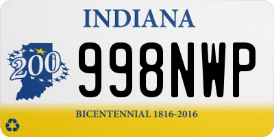 IN license plate 998NWP