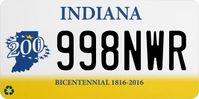 IN license plate 998NWR