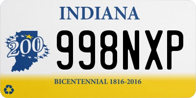 IN license plate 998NXP