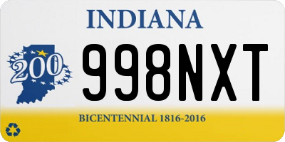 IN license plate 998NXT