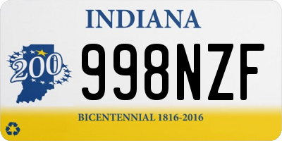 IN license plate 998NZF