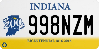 IN license plate 998NZM