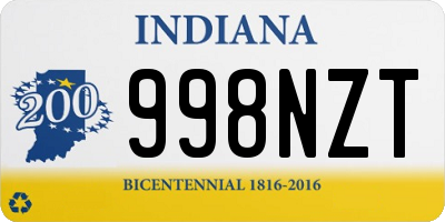 IN license plate 998NZT