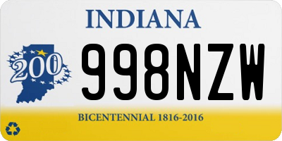 IN license plate 998NZW