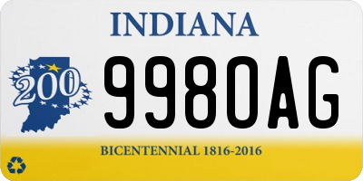 IN license plate 998OAG