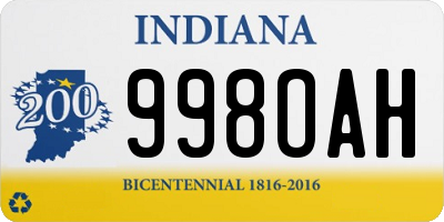 IN license plate 998OAH